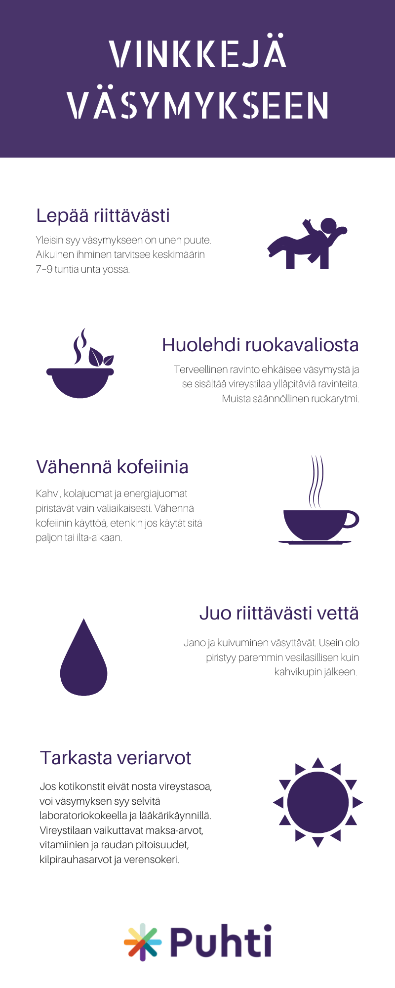 Vinkkejä väsymykseen