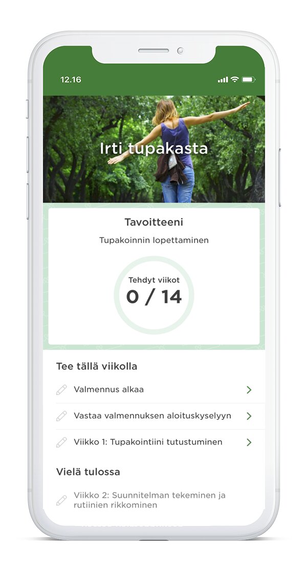 Irti tupakasta -valmennus tupakoinnin lopettamiseen